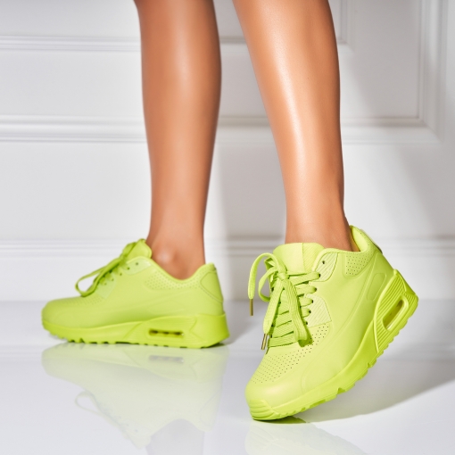 Adidași de damă Piele Ecologica Neon Zetta - Img 2