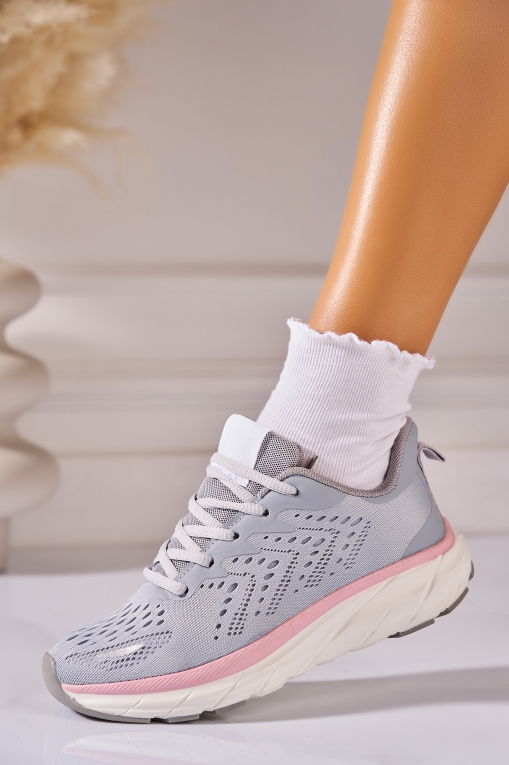 Adidași de damă Textil Gri Yomna - Img 3