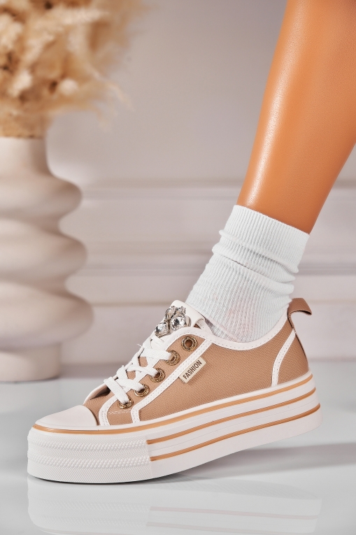 Adidași de damă Textil Kaki Deisy - Img 2