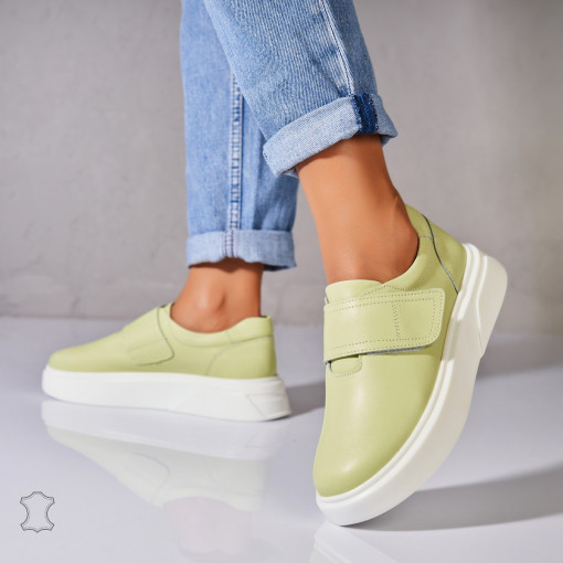 Adidasi Piele Naturala Verzi Zeyda - Img 3