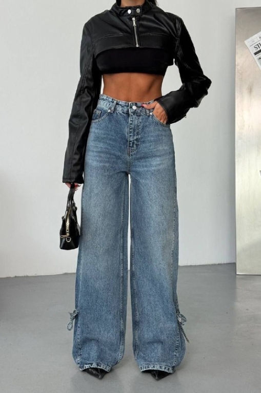 Blugi Damă Oversize Albastri Alya - Img 3