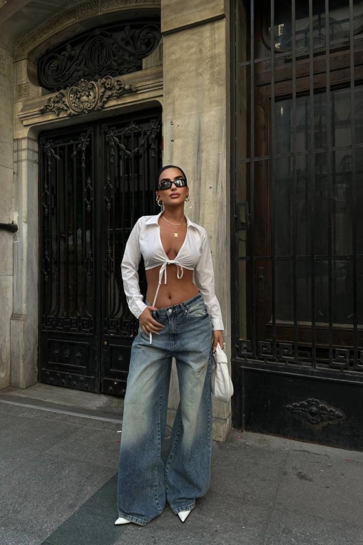 Blugi Damă Oversize Albastri Taylor - Img 5