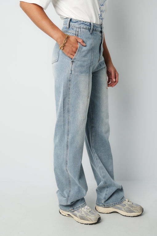 Blugi Regular Fit Albastri Aliviya - Img 3