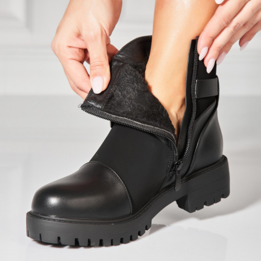 Ghete Dama Imblanite Negre din Piele Ecologica Dochia4 - Img 4