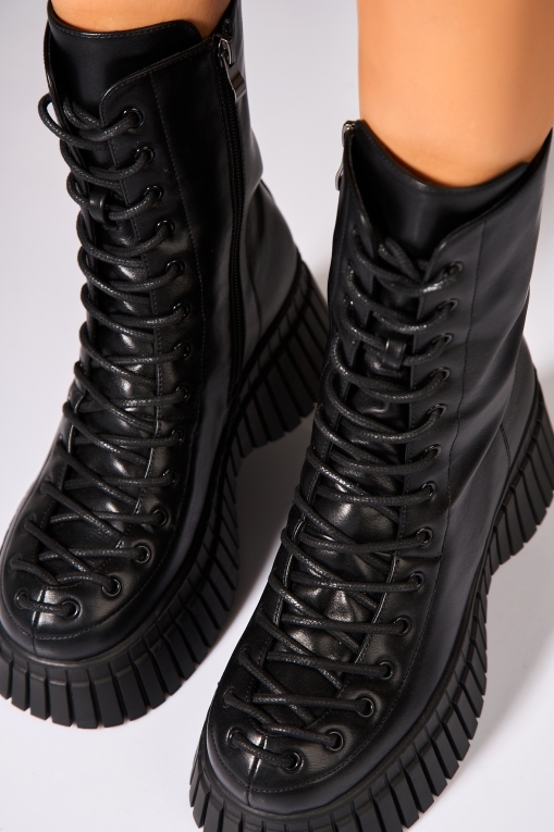 Ghete Dama Imblanite Negre din Piele Ecologica Evalise - Img 5