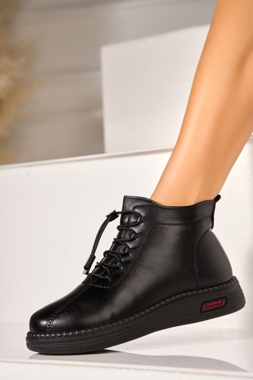 Ghete Dama Imblanite Negre din Piele Ecologica Iliany - Img 3