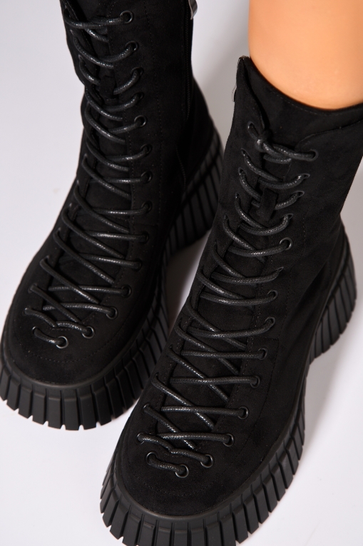 Ghete Dama Imblanite Negre din Piele Ecologica Intoarsa Evalise2 - Img 6