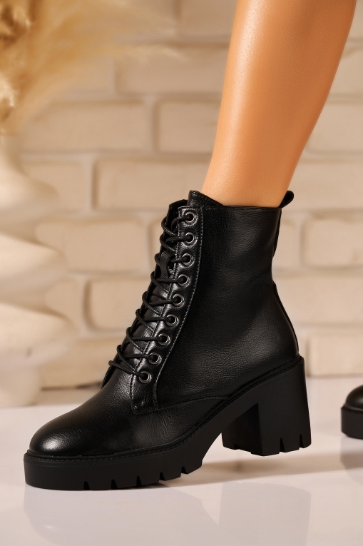 Ghete Dama Imblanite Negre din Piele Ecologica Isobella - Img 3