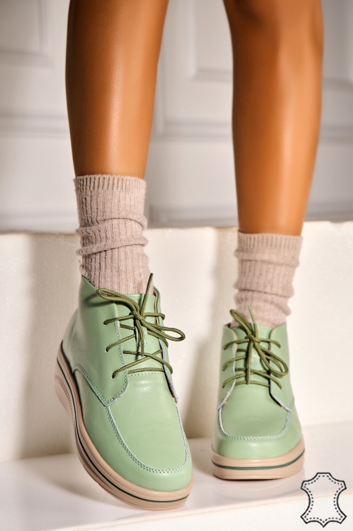 Ghete Piele Naturala dama Verzi Teana - Img 3