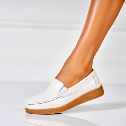 Mocasini dama Piele Naturala Albi Dona - Img 2