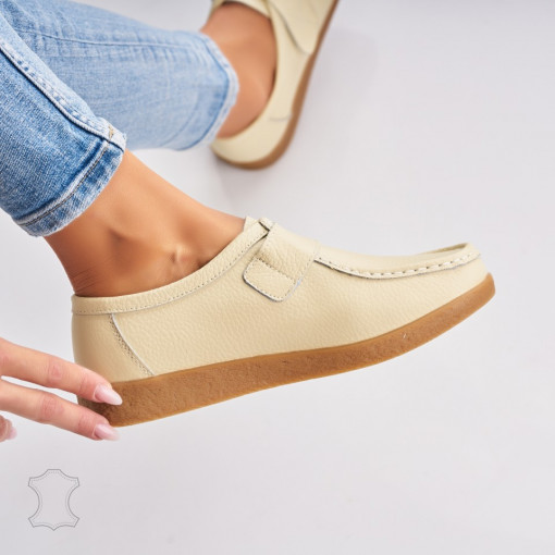 Mocasini dama Piele Naturala Bej Genesi - Img 2