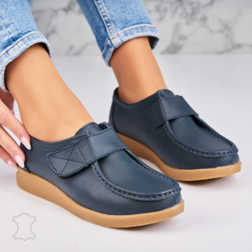 Mocasini dama Piele Naturala Bleumarin Genesi - Img 3