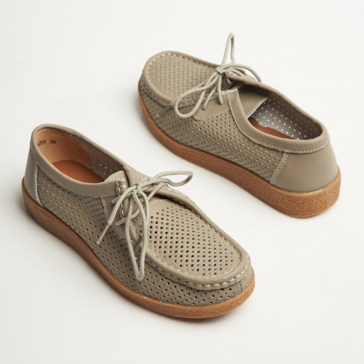 Mocasini dama Piele Naturala Gri Jyana - Img 4