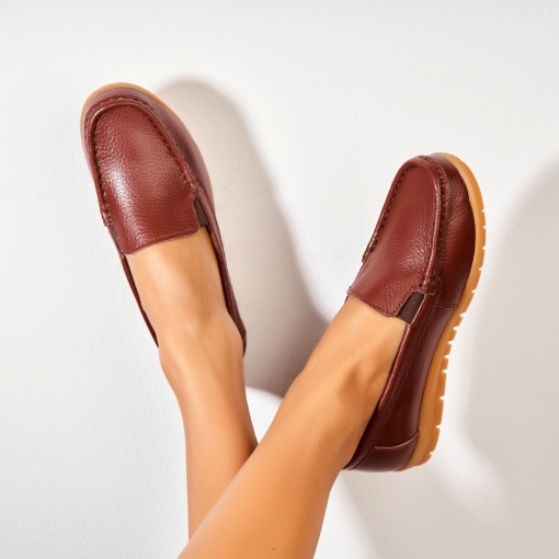 Mocasini dama Piele Naturala Maro Gena - Img 3