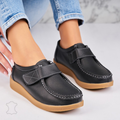 Mocasini dama Piele Naturala Negri Genesi - Img 2