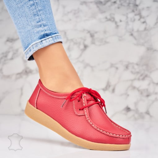 Mocasini dama Piele Naturala Rosii Harla - Img 2