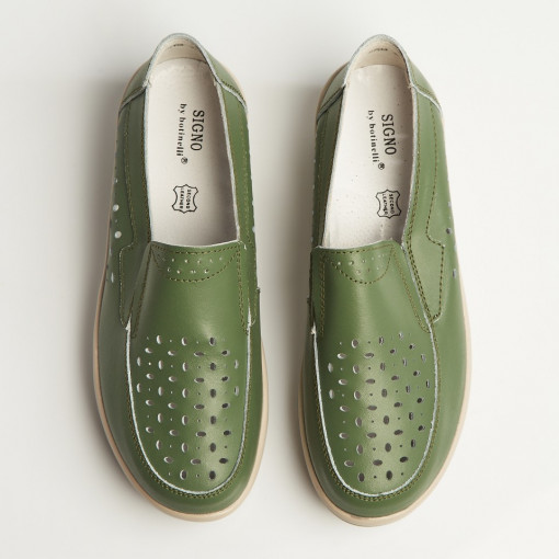 Mocasini dama Piele Naturala Verzi Nazari - Img 5