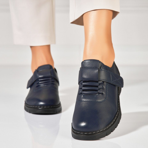 Pantofi dama casual Albastri din Piele Ecologica Azya - Img 2