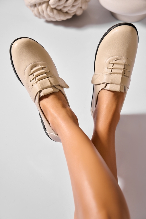 Pantofi dama casual Bej din Piele Ecologica Alyssa - Img 2