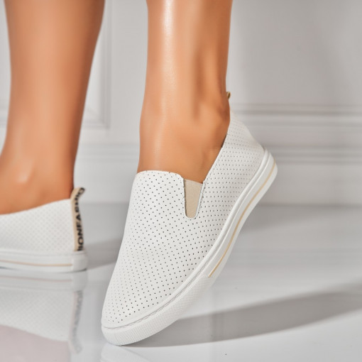 Pantofi dama casual Bej din Piele Ecologica Aylin - Img 2