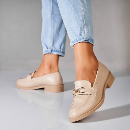 Pantofi dama casual Bej din Piele Ecologica Blaize - Img 2