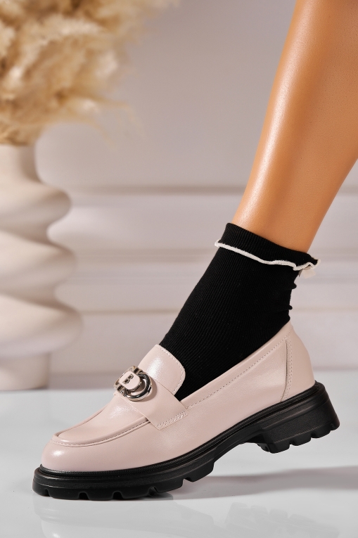 Pantofi dama casual Bej din Piele Ecologica Liliya - Img 3