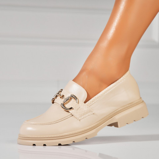 Pantofi dama casual Bej din Piele Ecologica Rylon - Img 2