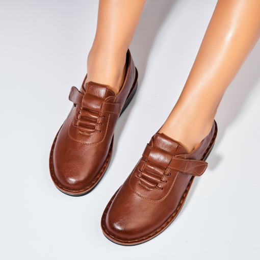 Pantofi dama casual Camel din Piele Ecologica Odette - Img 3