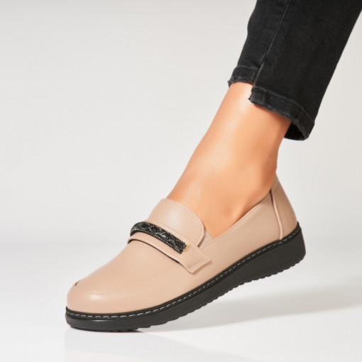 Pantofi dama casual Camel din Piele Ecologica Ruuka - Img 3