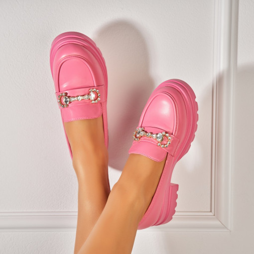 Pantofi dama casual Fucsia din Piele Ecologica Keiry - Img 3