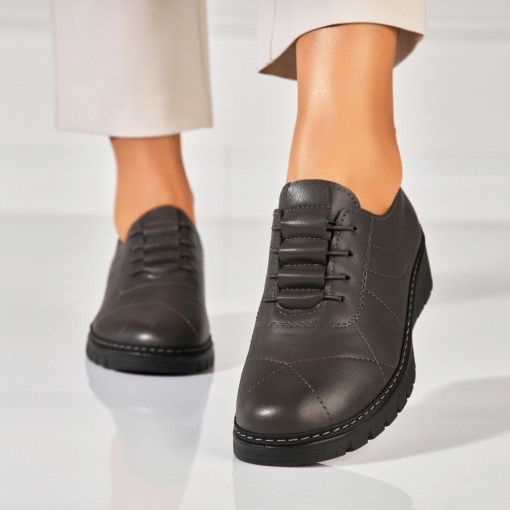 Pantofi dama casual Gri din Piele Ecologica Avaley - Img 3