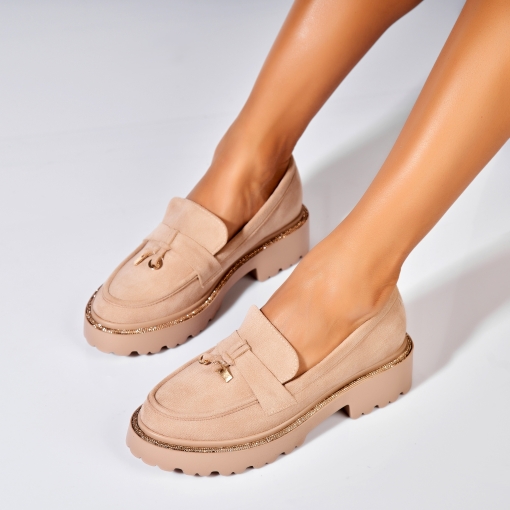 Pantofi dama casual Kaki din Piele Ecologica Intoarsa Cielle - Img 2