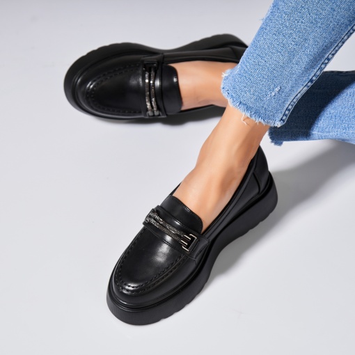 Pantofi dama casual Negri din Piele Ecologica Amory - Img 3