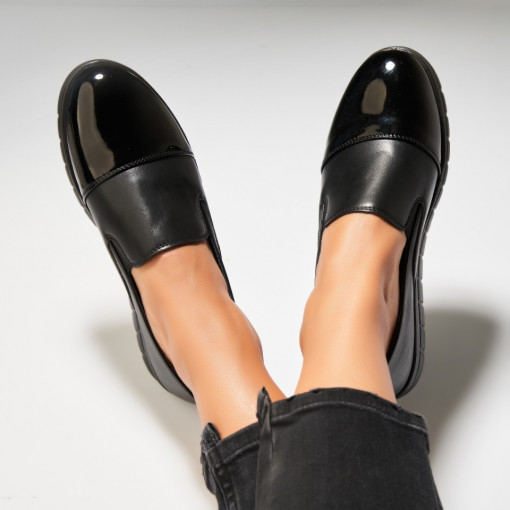 Pantofi dama casual Negri din Piele Ecologica Ikran - Img 2
