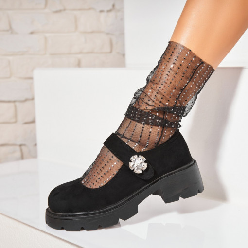 Pantofi dama casual Negri din Piele Ecologica Intoarsa Blaise - Img 2