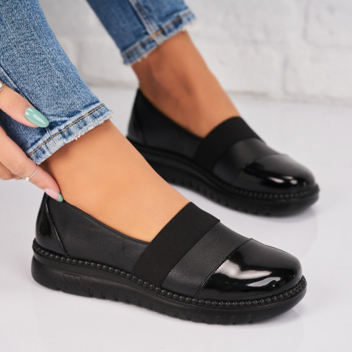 Pantofi dama casual Negri din Piele Ecologica Janelle - Img 2