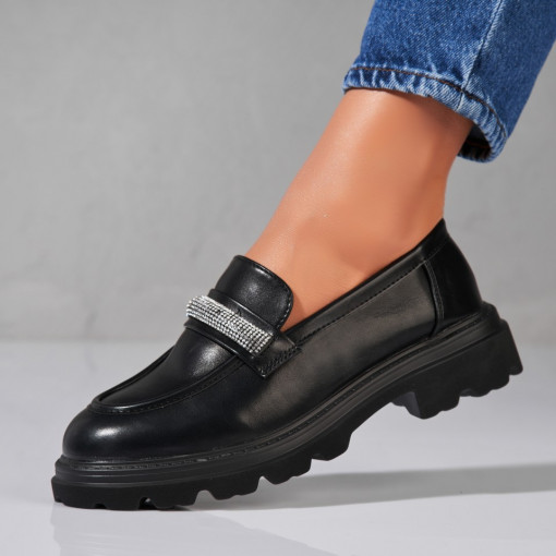 Pantofi dama casual Negri din Piele Ecologica Kezia - Img 3