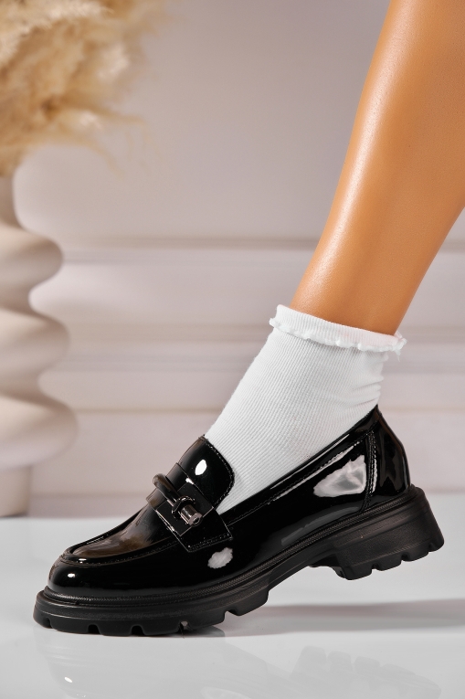 Pantofi dama casual Negri din Piele Ecologica Lacuita Jalicia3 - Img 2