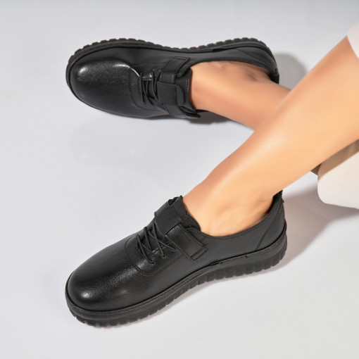Pantofi dama casual Negri din Piele Ecologica Miani - Img 3