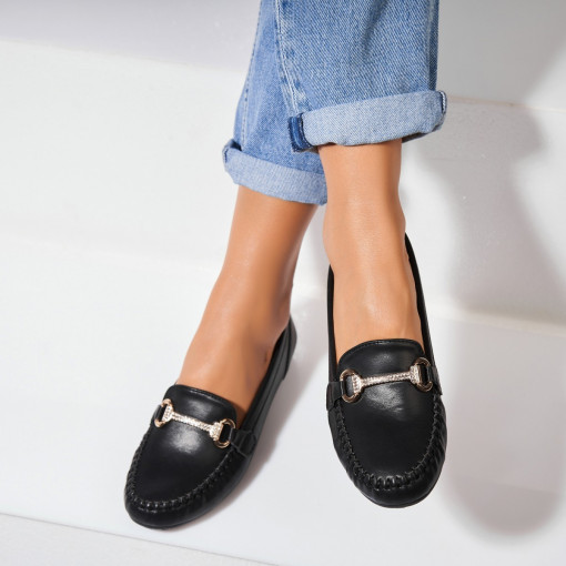 Pantofi dama casual Negri din Piele Ecologica Savio - Img 2