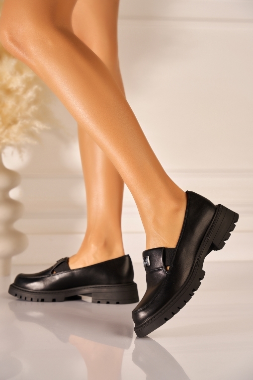 Pantofi dama casual Negri din Piele Ecologica Sayed - Img 3