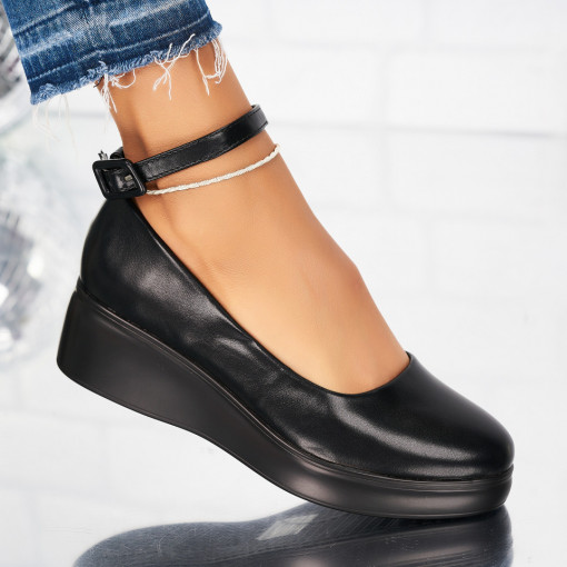 Pantofi dama casual Negri din Piele Ecologica Tamara - Img 2