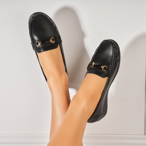 Pantofi dama casual Negri din Piele Ecologica Taylia - Img 2