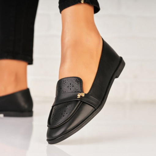 Pantofi dama casual Negri din Piele Ecologica Zalah - Img 3