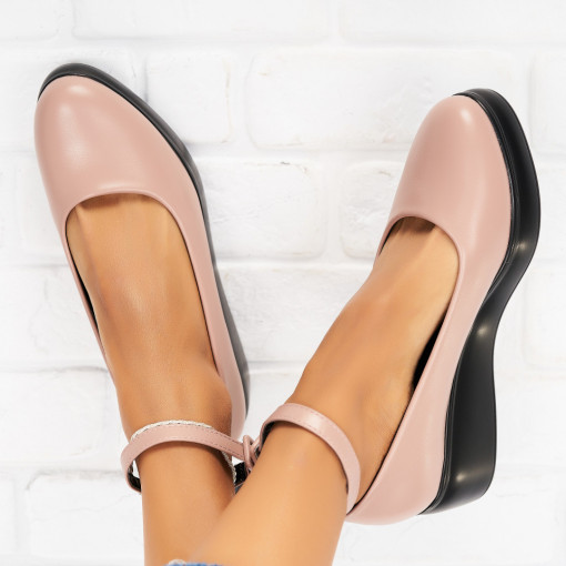 Pantofi dama casual Nude din Piele Ecologica Tamara - Img 3