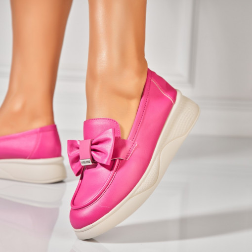 Pantofi dama casual Roz din Piele Ecologica Nikita - Img 2