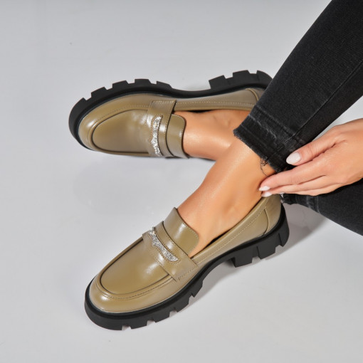 Pantofi dama casual Verzi din Piele Ecologica Demi - Img 2