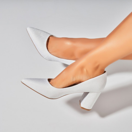 Pantofi dama cu toc Albi din Textil Crosley - Img 3
