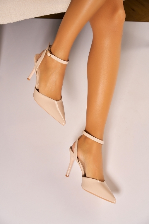 Pantofi dama eleganti Bej din Piele Ecologica Lacuita Ninika - Img 2