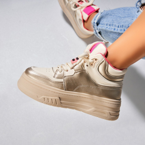 Sneakersi dama Piele Ecologica Roz Jazai - Img 2